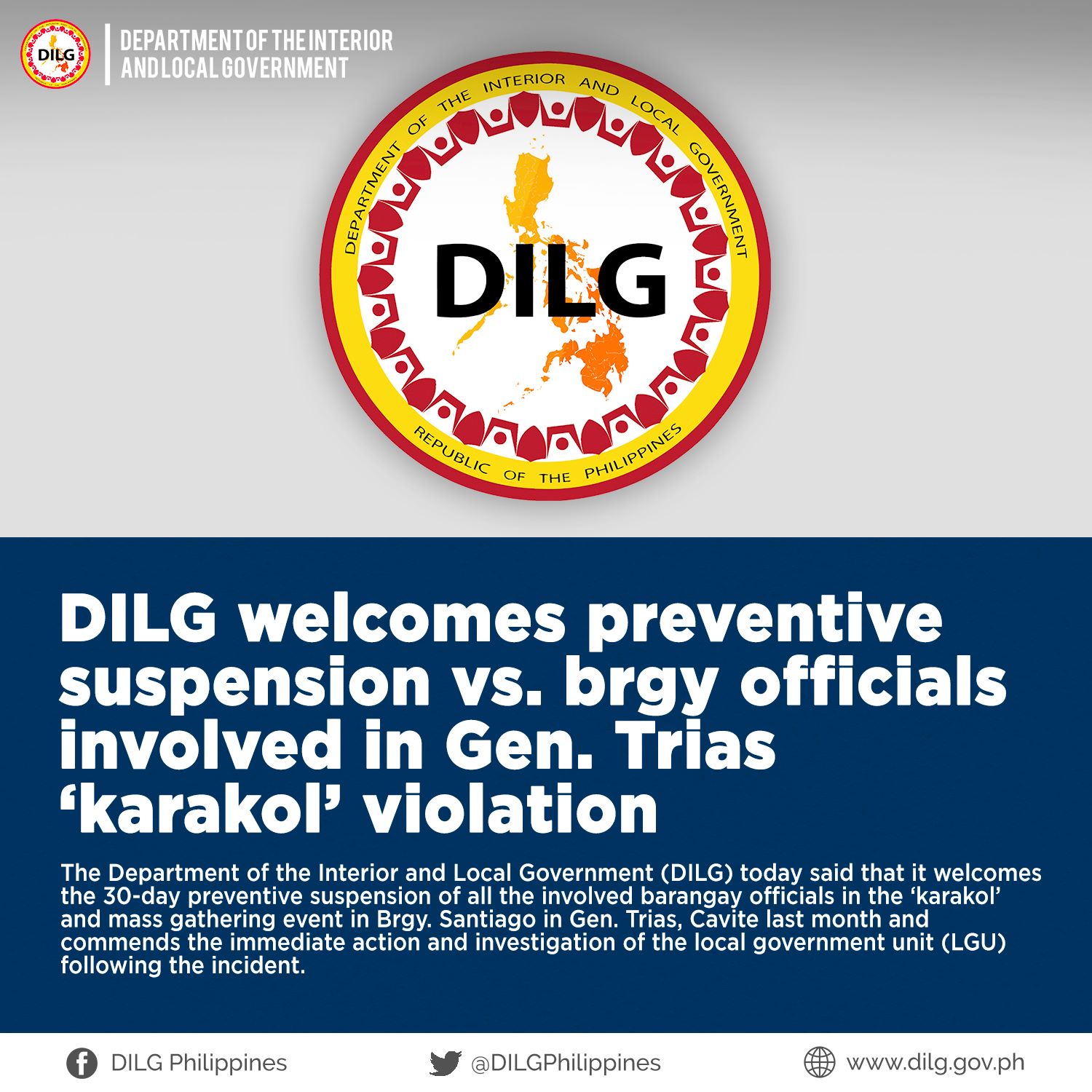 DILG welcomes preventive suspension vs.... - DILG Philippines | Facebook