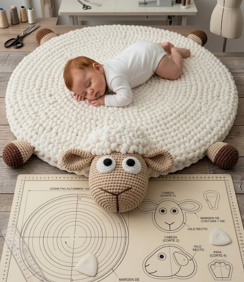 Sheepish little sweater for grandbaby
