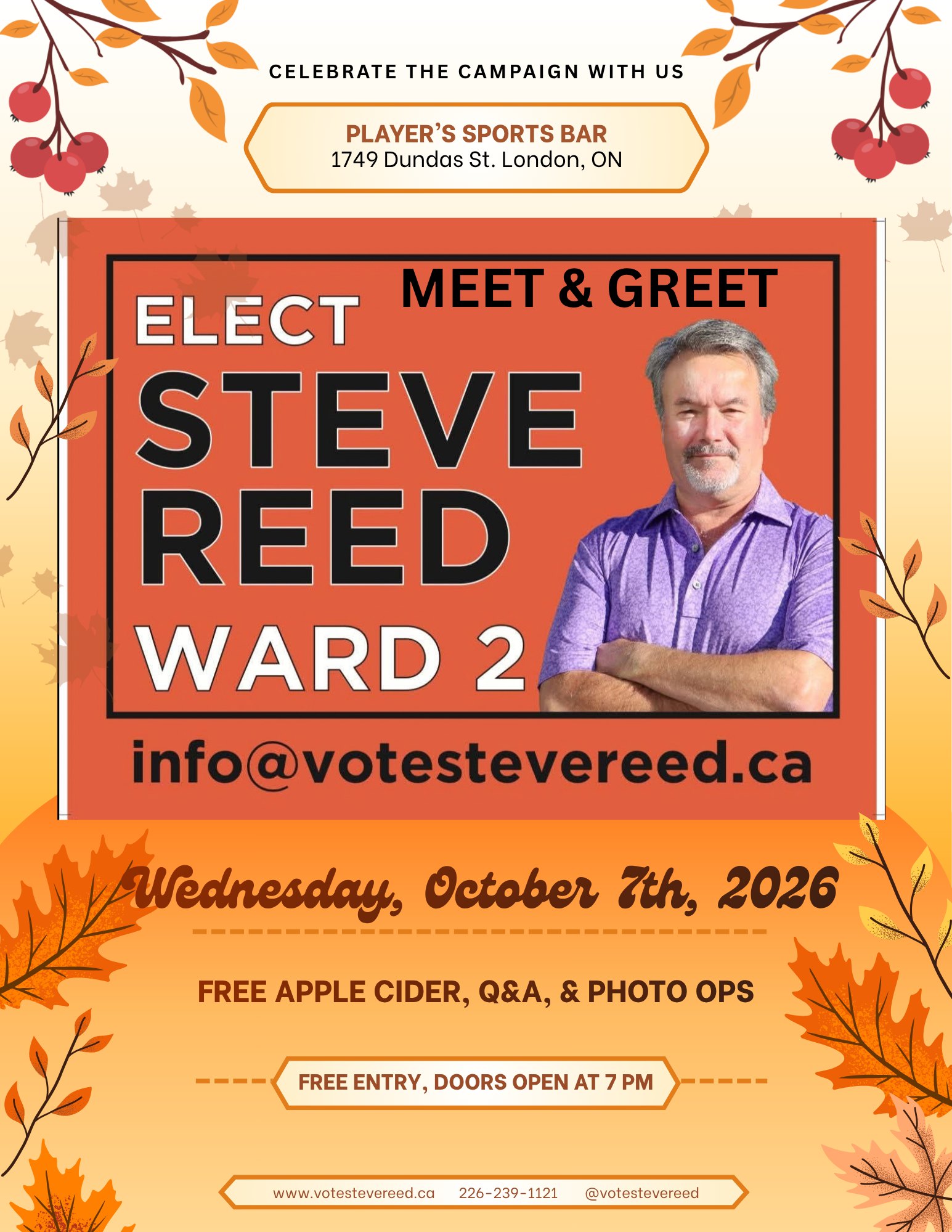 Meet & Greet Steve Reed in Ward 2