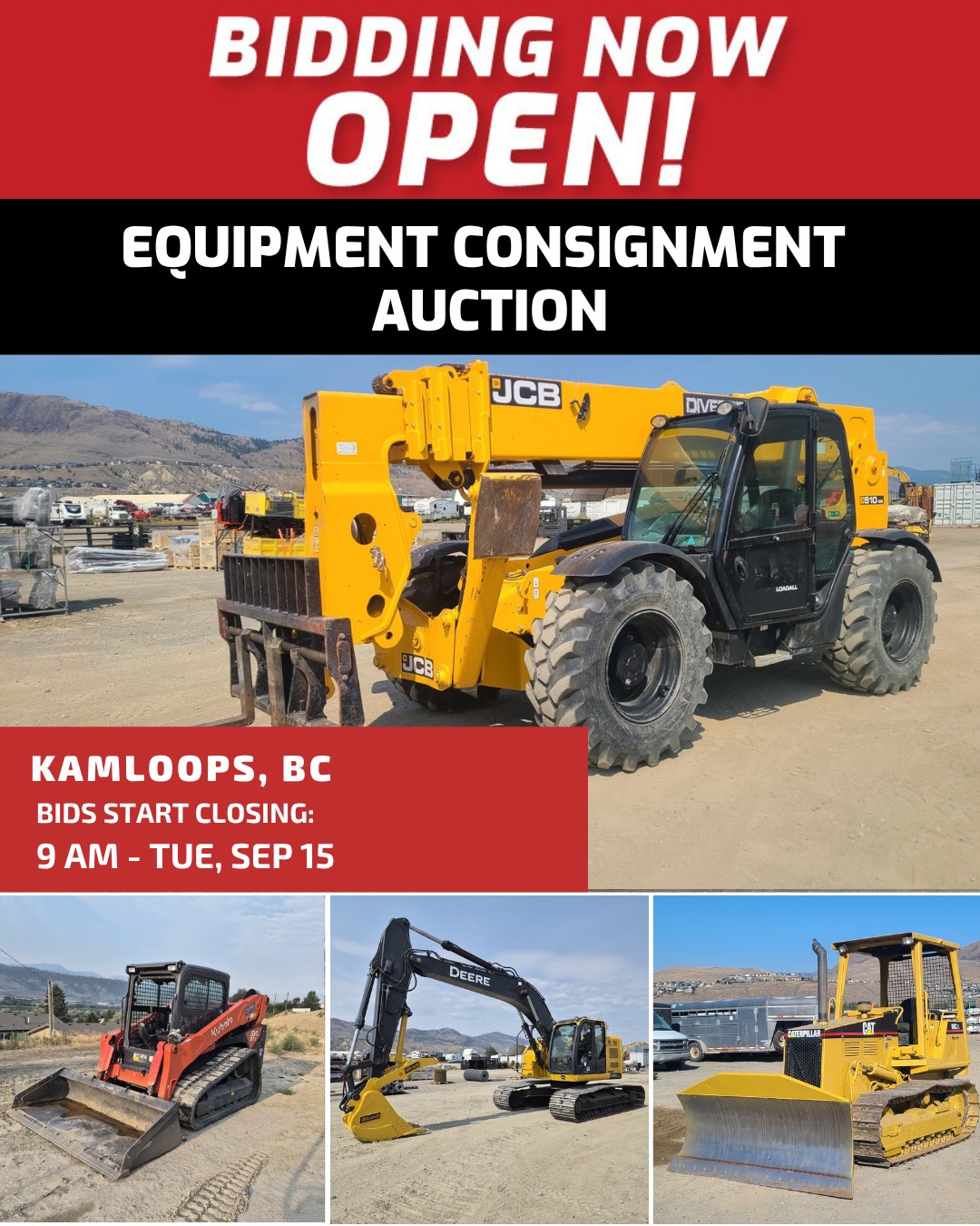 m*n様 【タイムセール！】  Kamloops Team Auctions' unreserved equipment consignment auction in