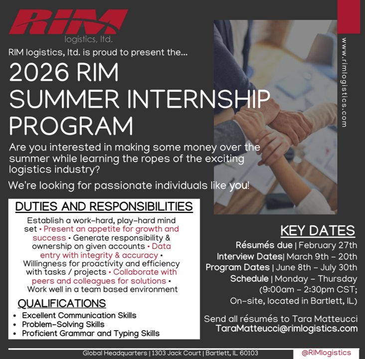 RIM - RIM logistics, ltd. is proud to present our 2026 Summer ...