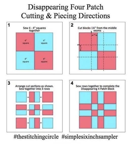 QUILTING FREE PATTERNS | Disappearing Nine Patch Quilt Block Pattern ...