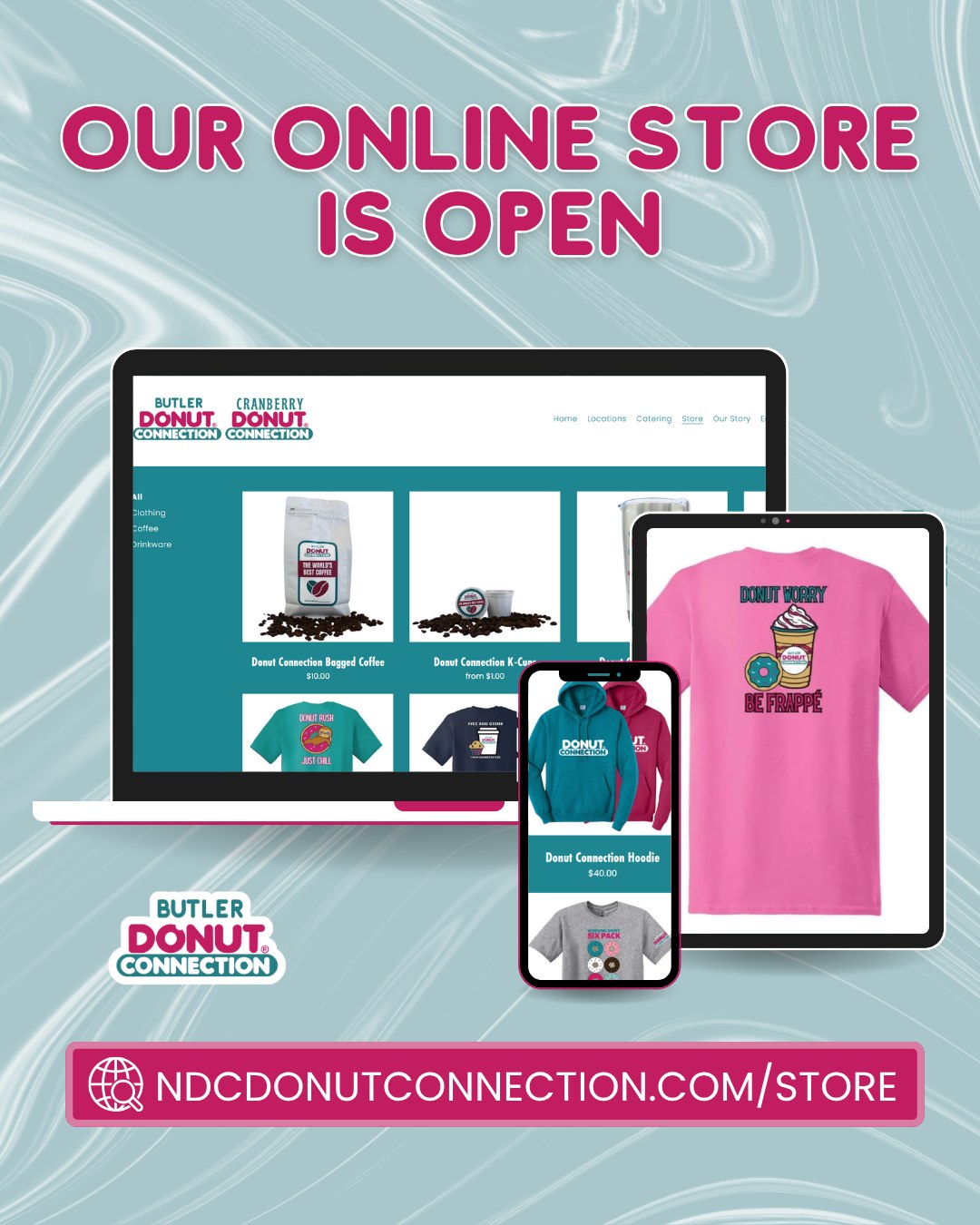 Butler Donut Connection online store for coffee and merch