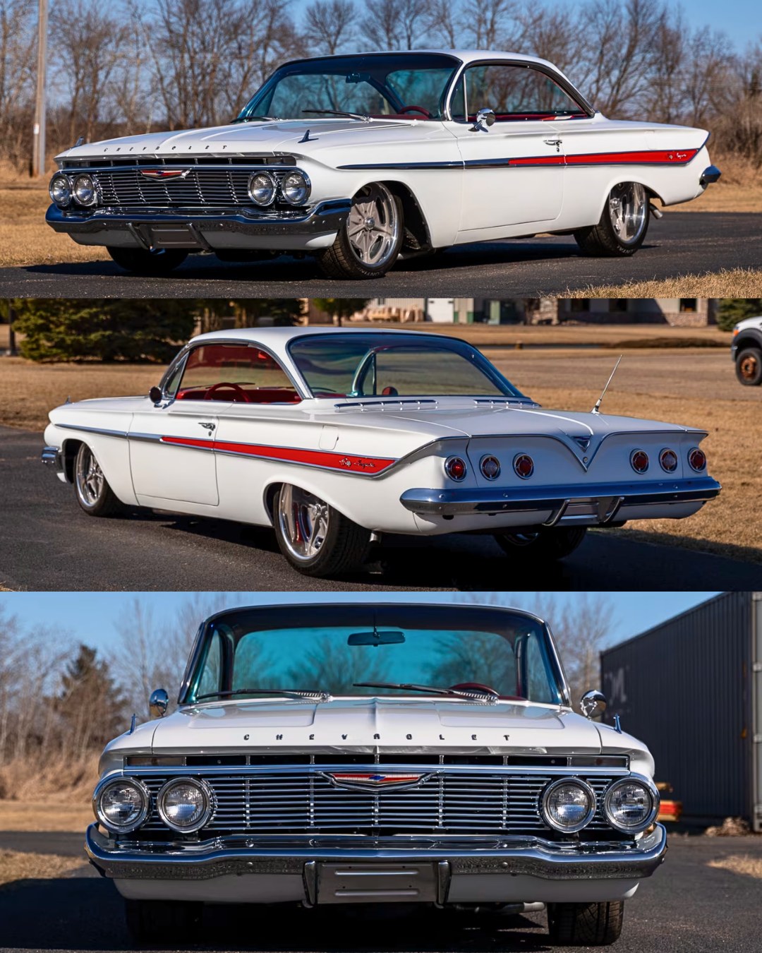 1961 Impala Bubble Top. White Paint, Red Interior — and 505