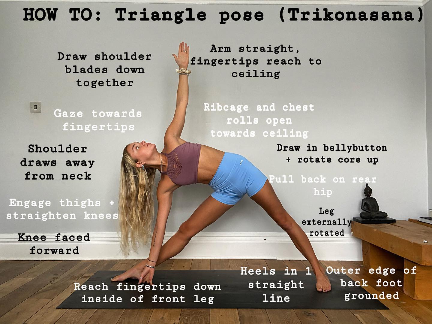 Freya.yoga - How to do: triangle pose (utthita trikonasana) Triangle ...