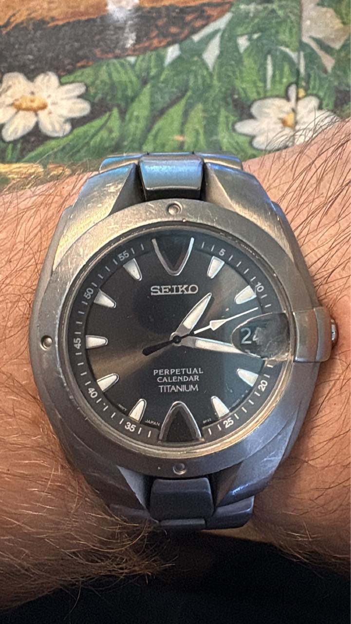 Restored 1998 Seiko Perpetual Calendar Titanium watch