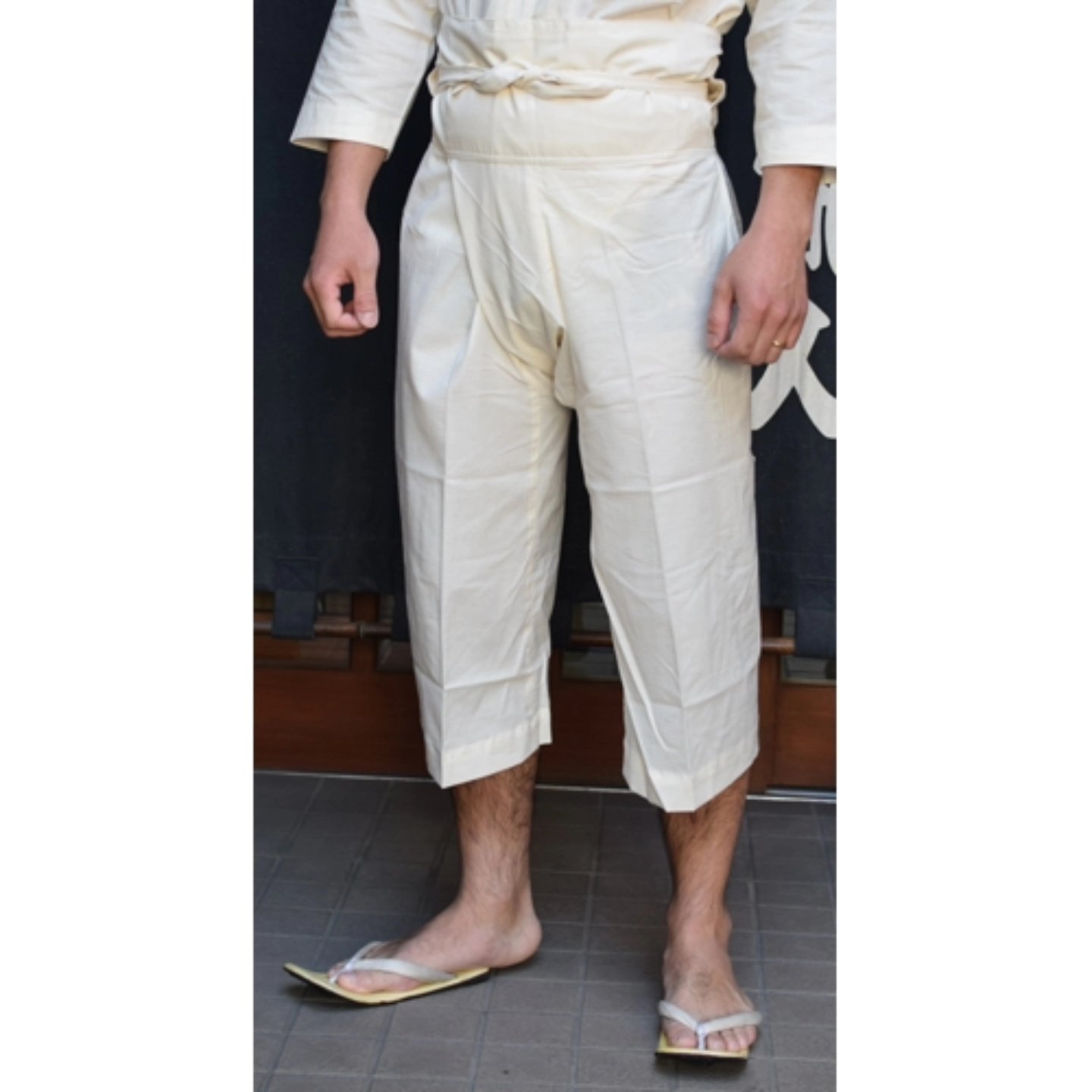 祭用品店 「凧人」 - 凧人 絹藍染半纏 ポリ一分角通帯 珍しい絹藍染 