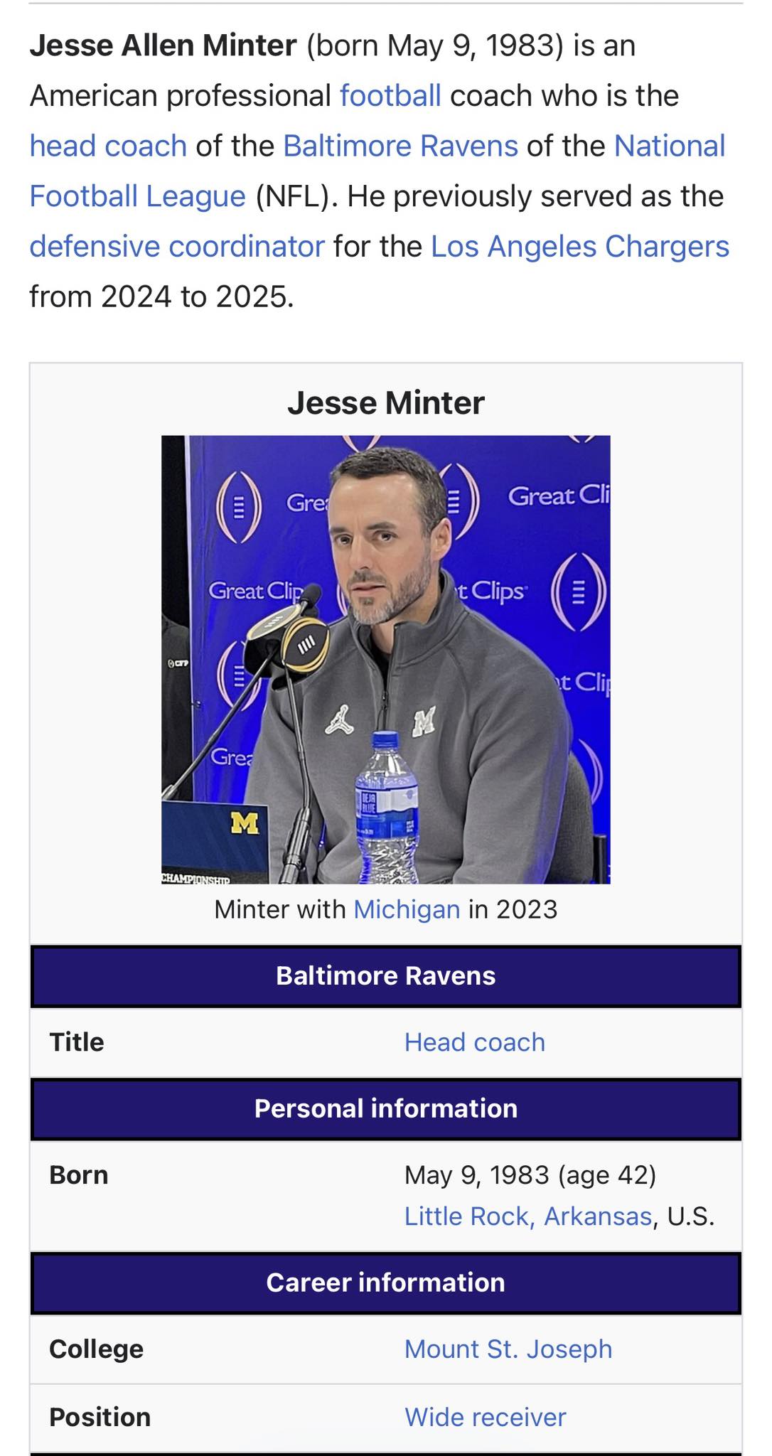 Gary Burton JR. - Jesse Minter, the new head coach of the... | Facebook