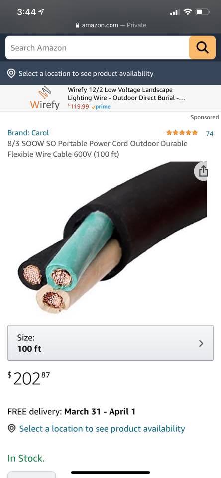 Câble D'alimentation 10ft (3m) Anti-humidité Pour Echo Dot - Flexible, Neuf