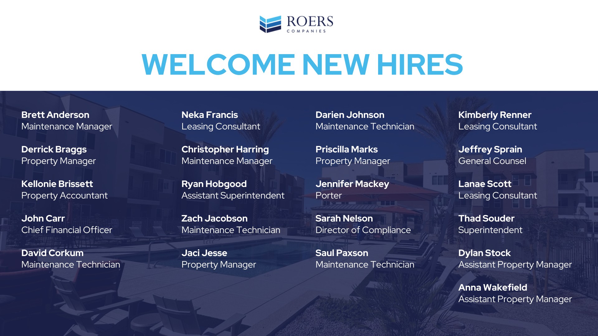 Roers Companies - Please join us in welcoming the newest... | Facebook