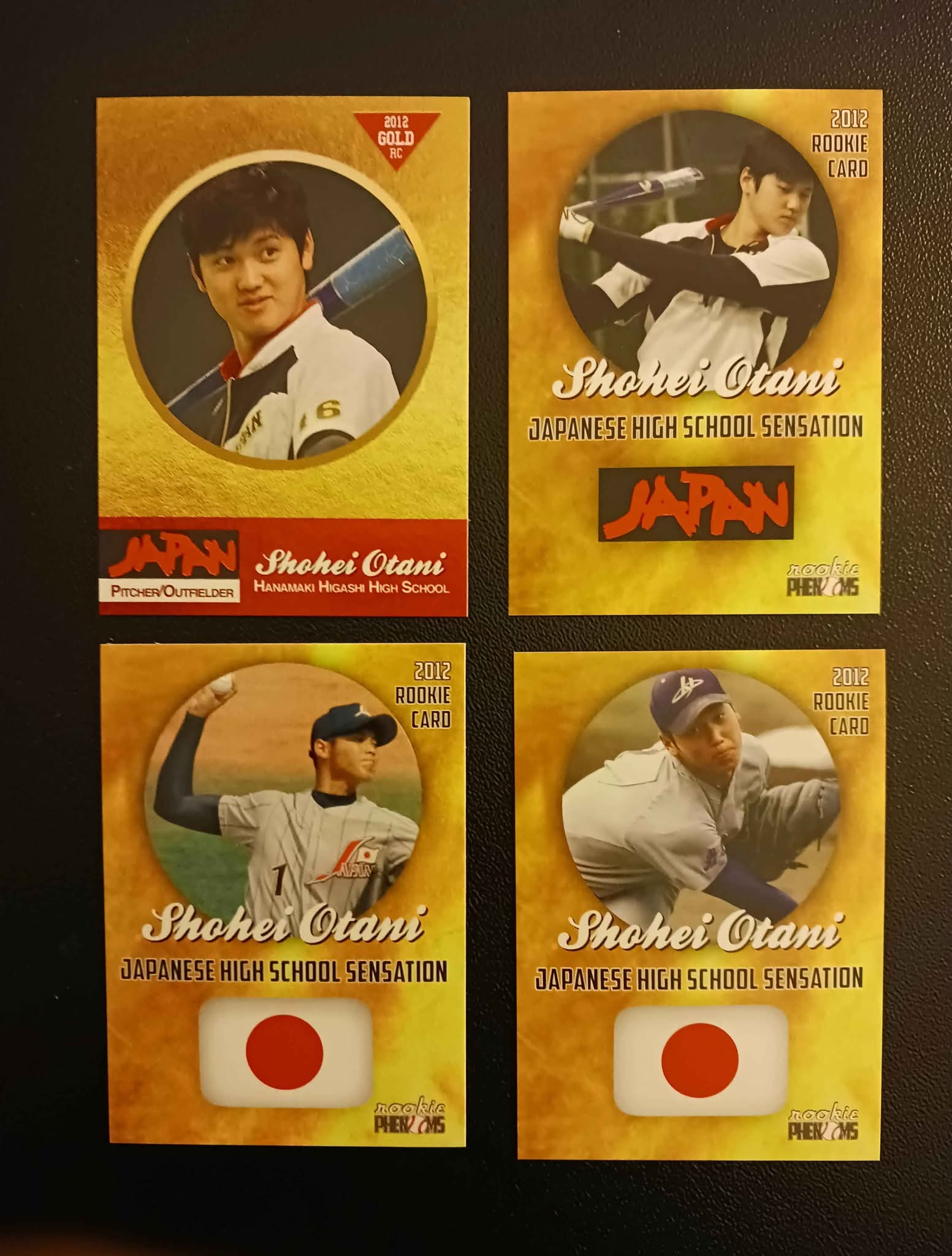 2012 Shohei Ohtani High School phenomenon ! 4 Gold cards from