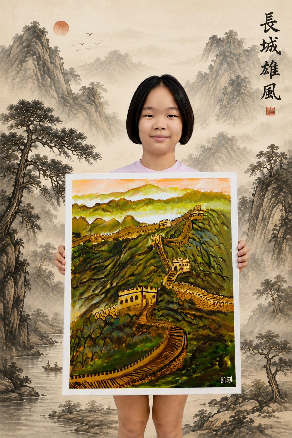 JZ - 《猛虎图》，是奕君刚完成的墨画作品。 Chinese ink art painted