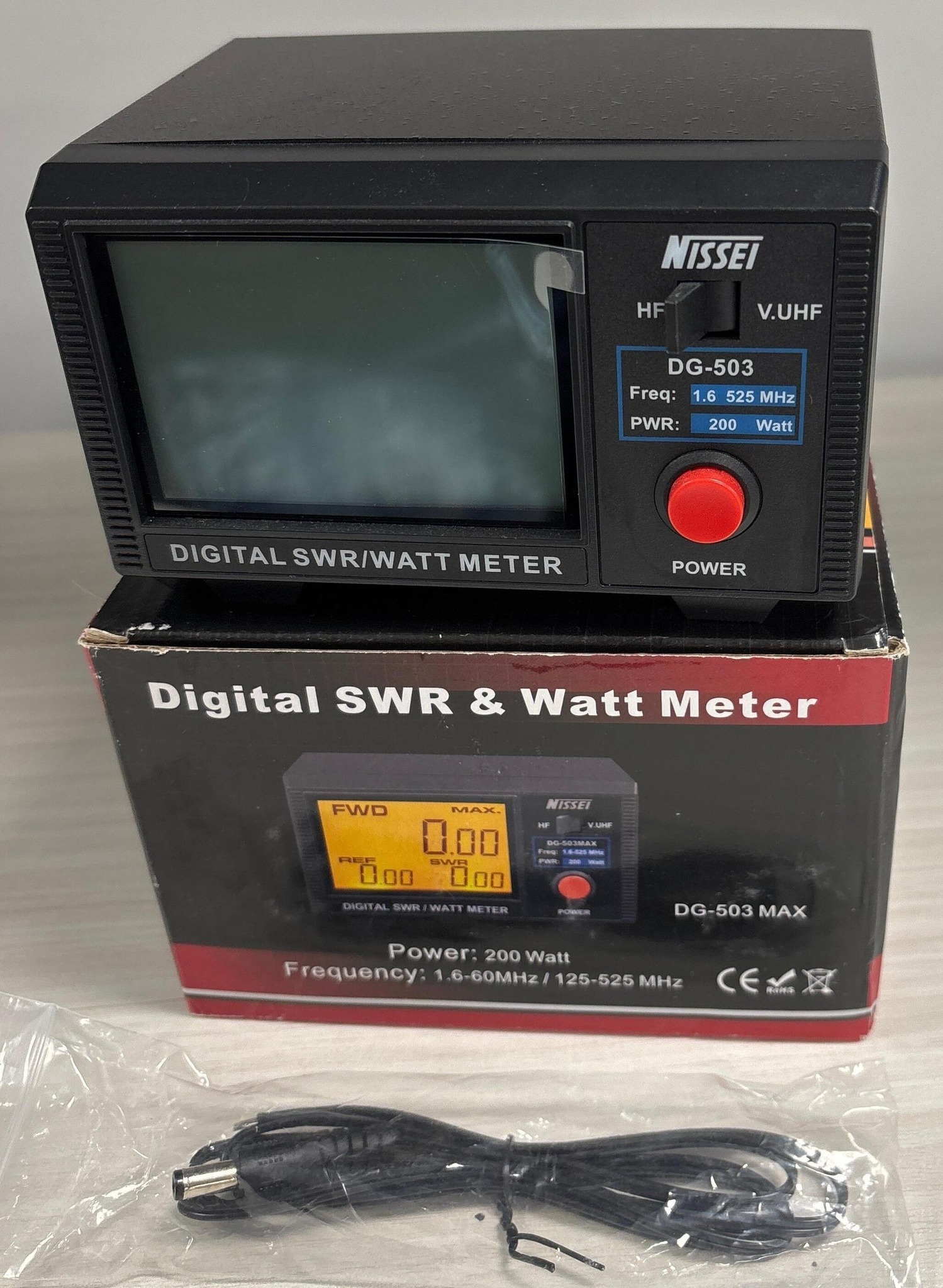 The Nissei DG-503 is a high-accuracy digital RF power and SWR