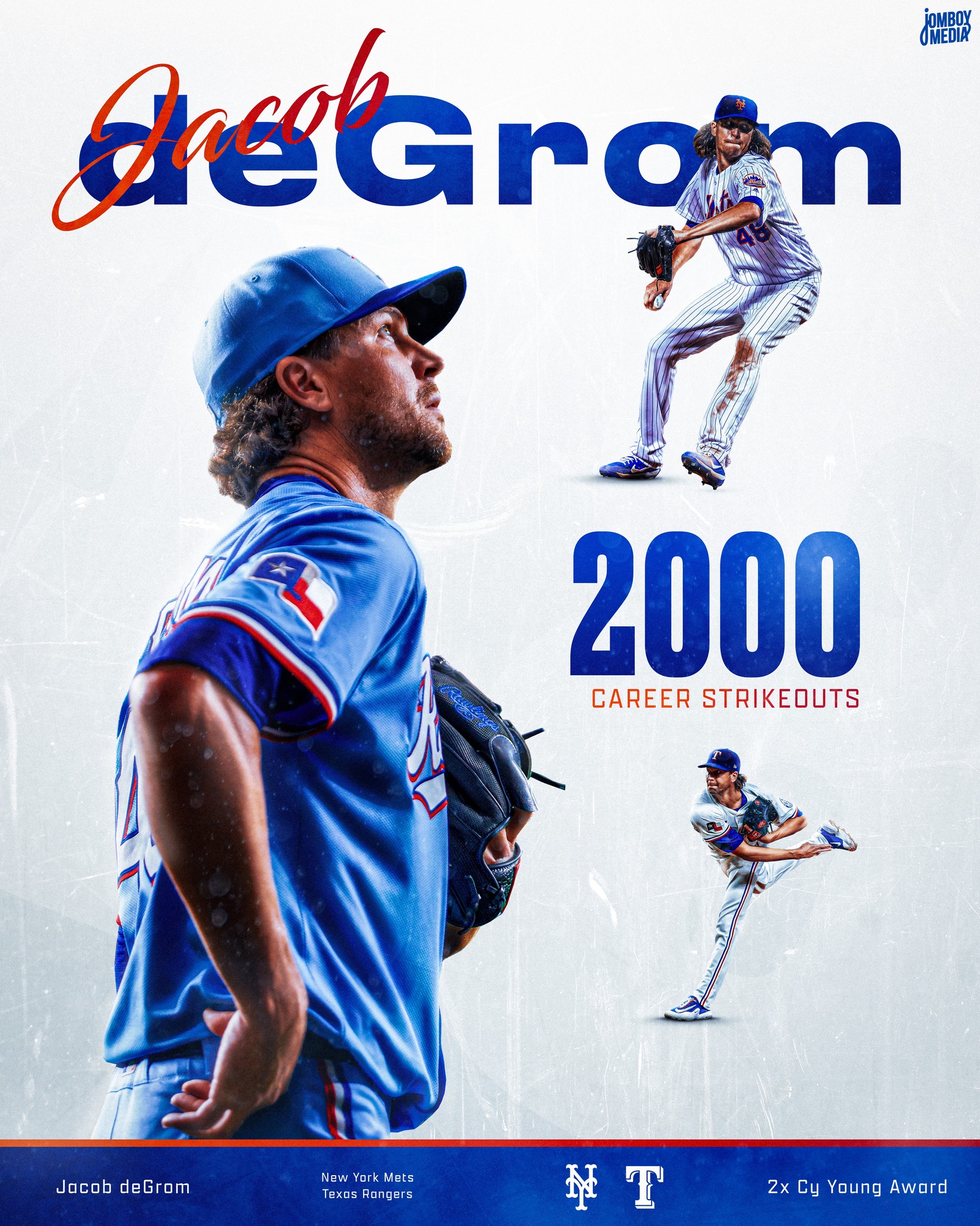 Jacob deGrom reaches 2,000 strikeouts in the fewest innings ever