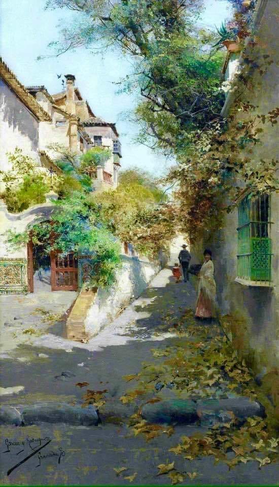 Street scene in Granada by Manuel Garcia Rodriguez