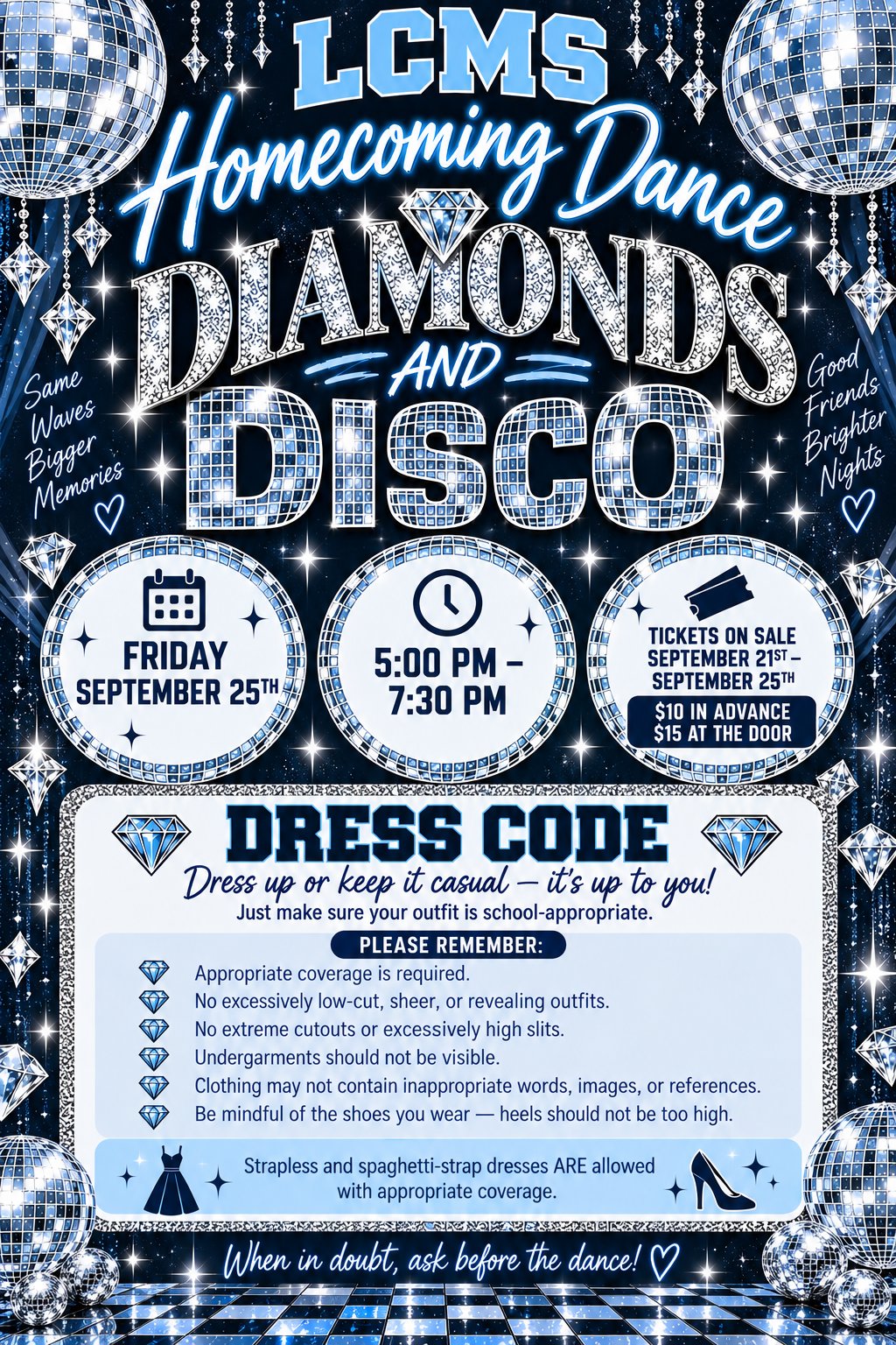 homecoming dance dress code LCMS guidelines GUYS108