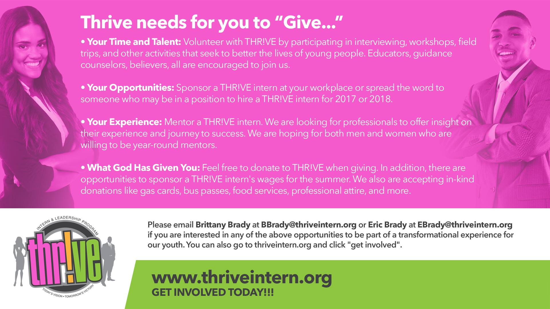 Thrive Intern & Leadership Program | Dallas TX