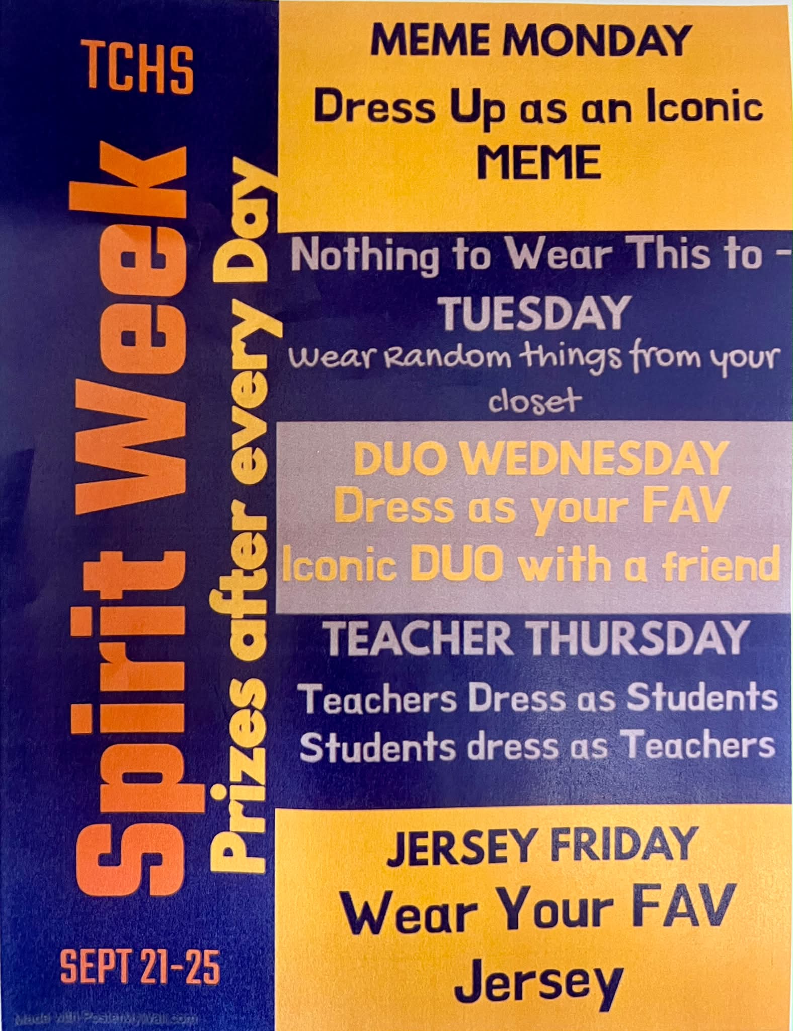 homecoming dress down day ideas TCHS Spirit Week Spirit Themes!! New Arrivals Kyte Living