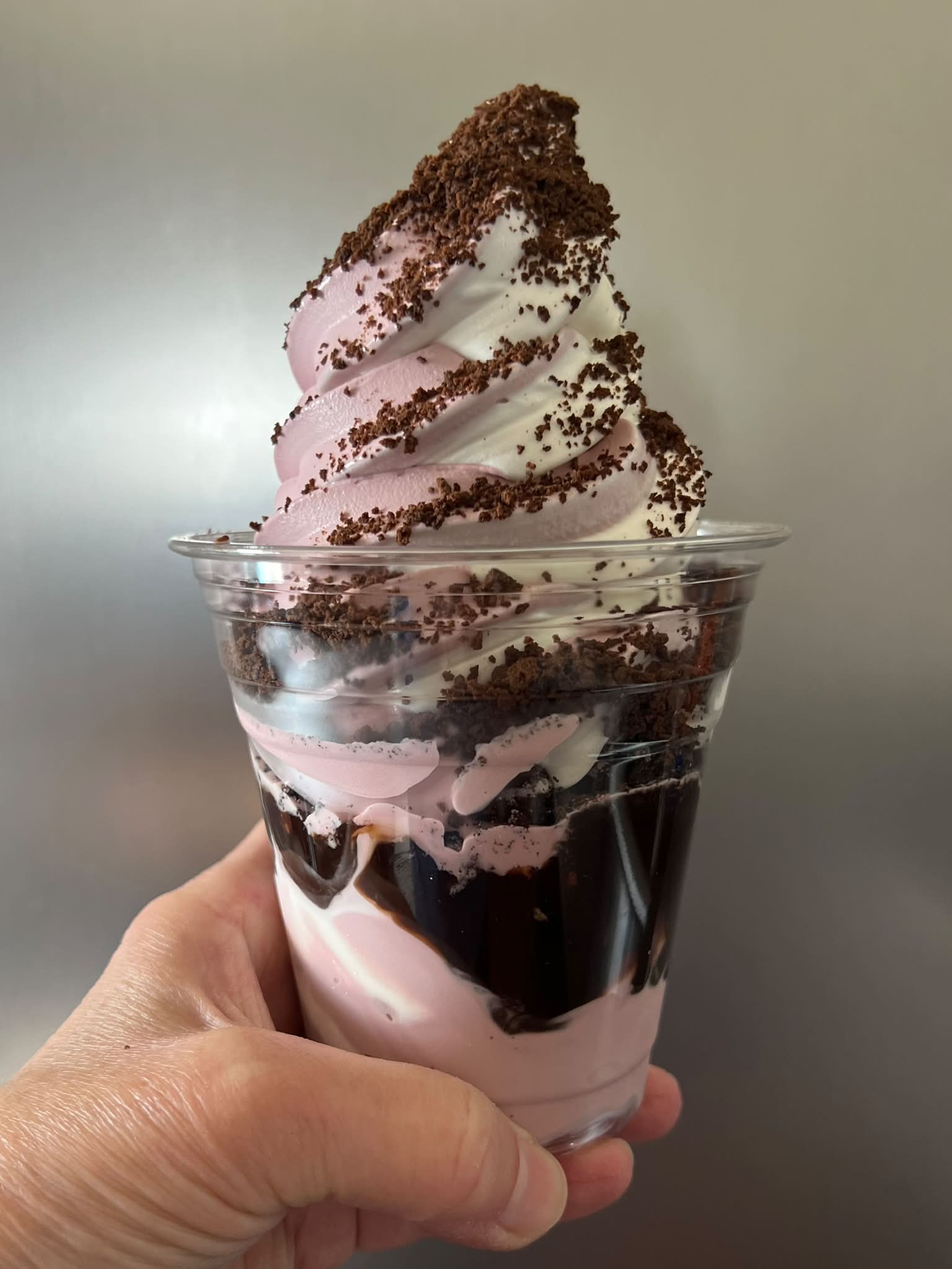 Black cherry Oreo crunch sundae at Gouverneur Custard Cottage