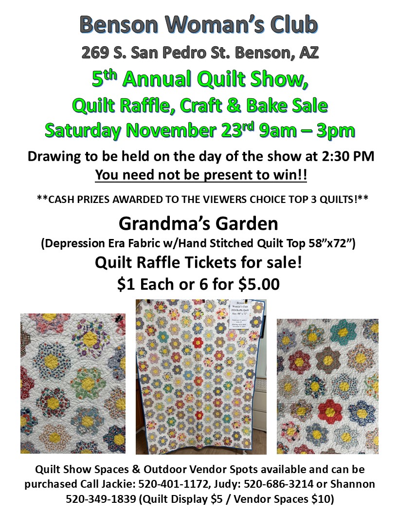 5th Annual Quilt Show and Raffle!