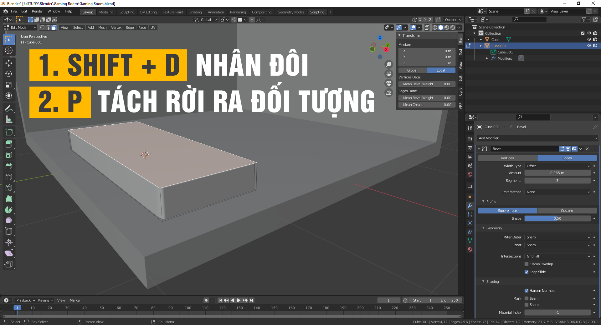 Tự Học Blender - Polygon Runaway thường dùng khi Modeling...