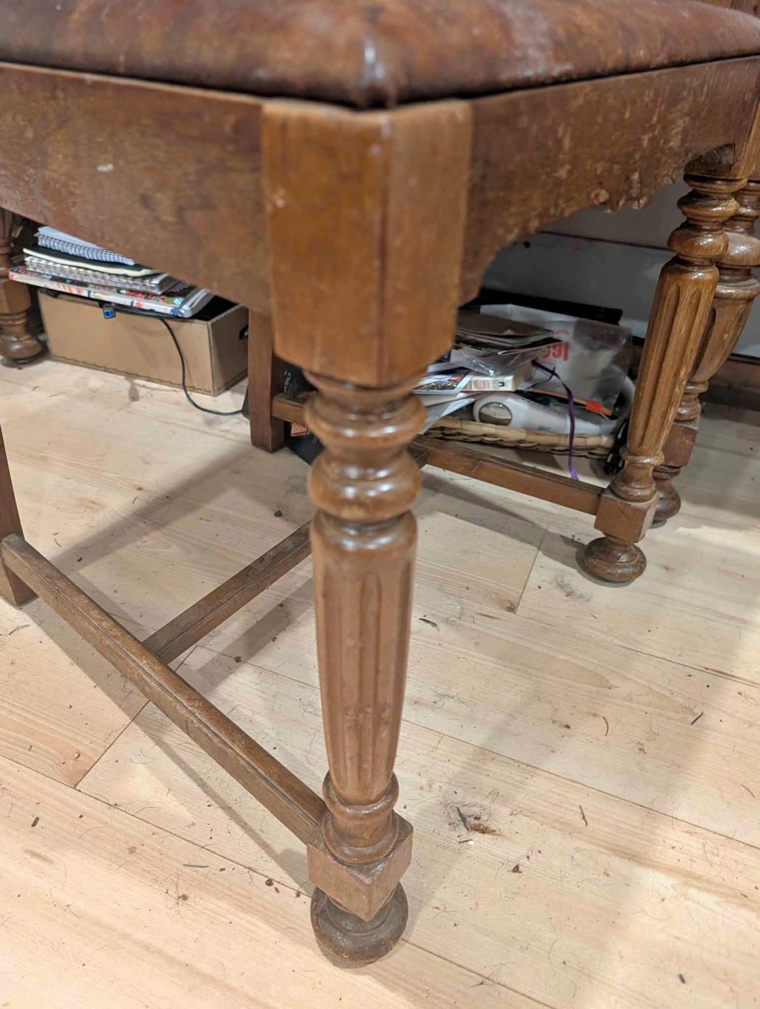 Antique strathroy dining table original number and name under the table ...