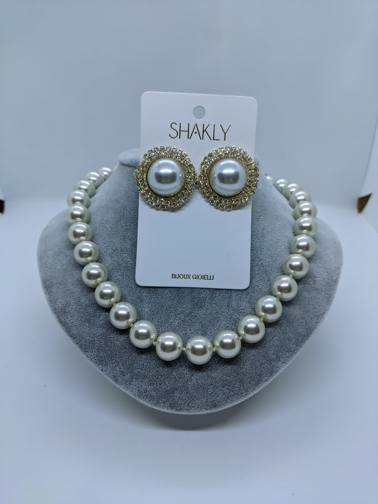 Set Collana E Orecchini Rockabilly – Perle Rosse, Nere, Bianche, Acciaio Inox