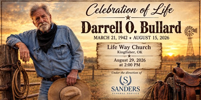 Darrell Olden Bullard, 84, of Dover, passed away Aug. 15, 2026. He