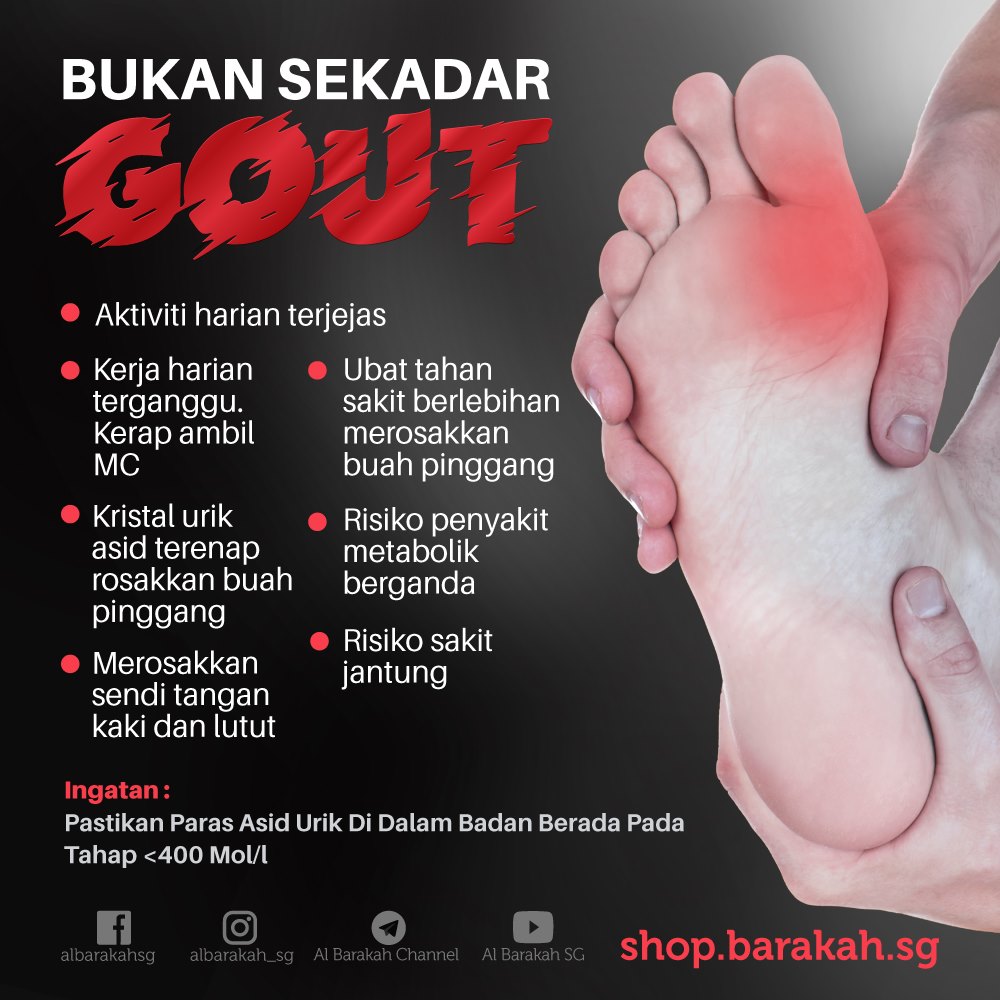 Al Barakah Health And Beauty Mart Seorang Eksekutif Muda Dalam Usia 40 An Dahulunya Seorang Yang Aktif Dan Cergas Kehidupan Berubah Selepas Dikesan Menghidap Gout Iaitu Paras Uric Asid Tinggi Dalam