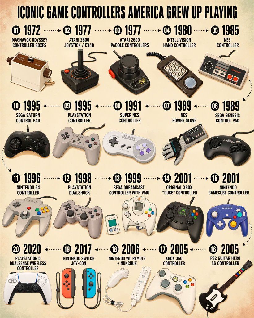 Iconic game console evolution from 1972 to 2020