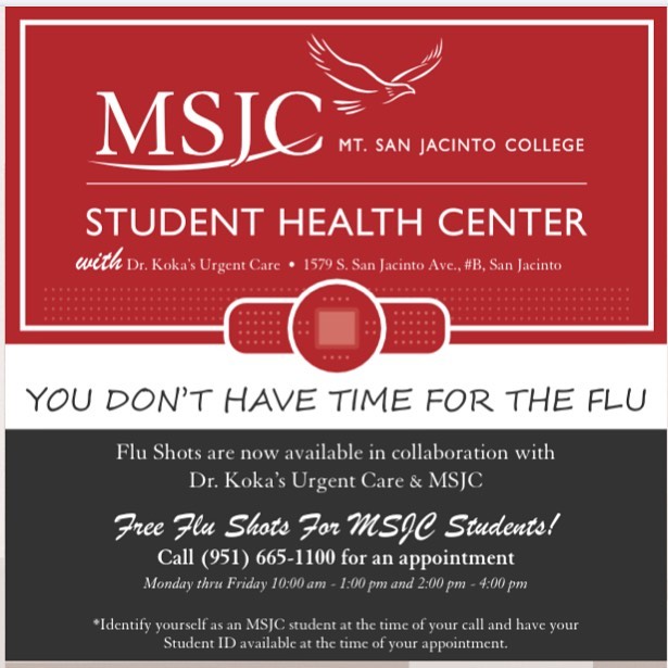 Flu Shots Now... - MSJC Center of Health and Well-Being | Facebook