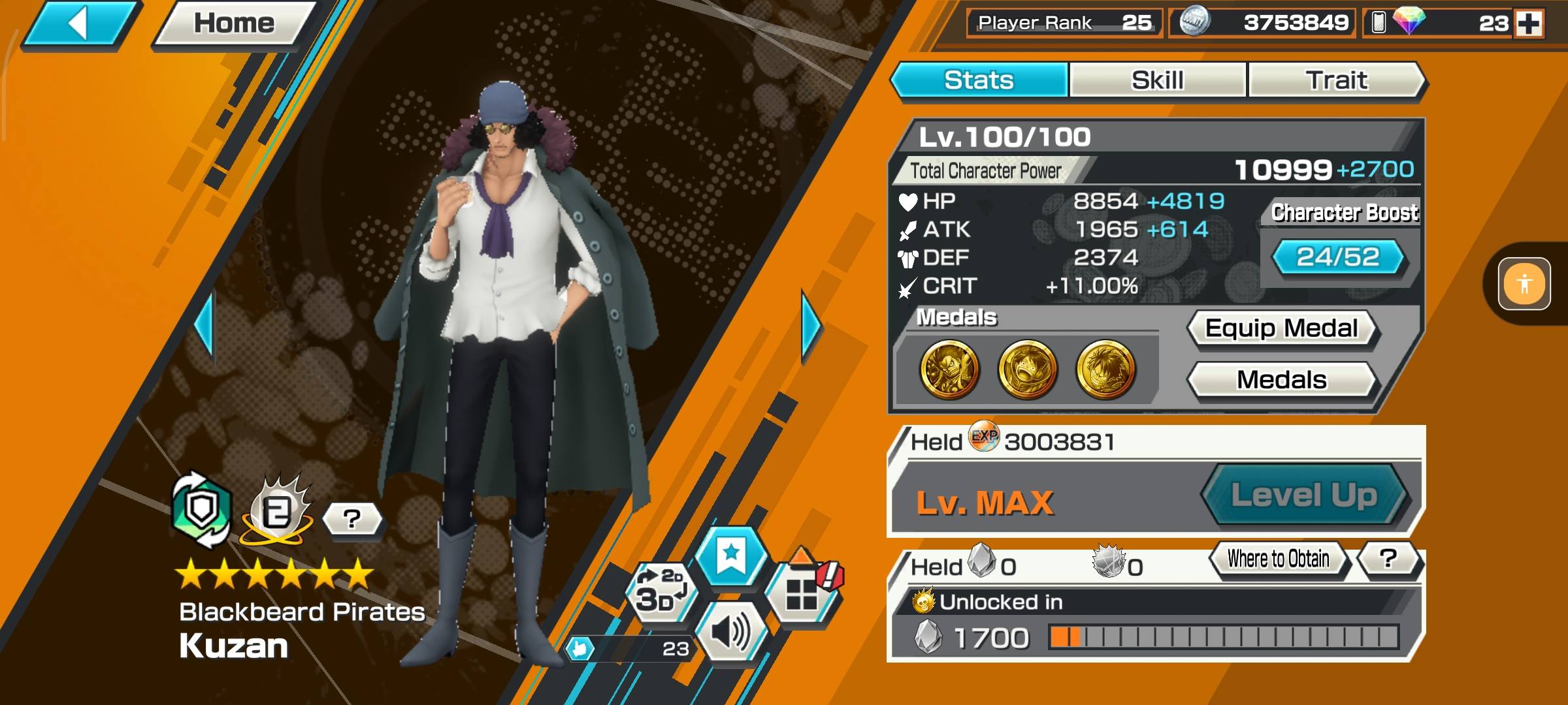 One Piece full boost medals for sale