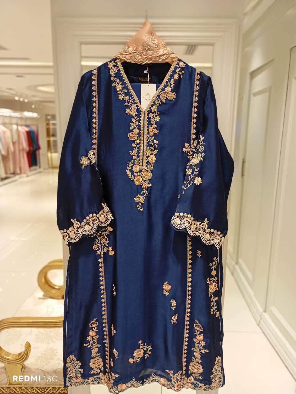 agha noor formal dresses 💙 Which Blue Would You Choose? 🙈 Exclusive One by ✨ Step into luxury with this breathtaking ensemble, beautifully crafted for those special occasions. The intricate detailing, elegant silhouette bustier dresses