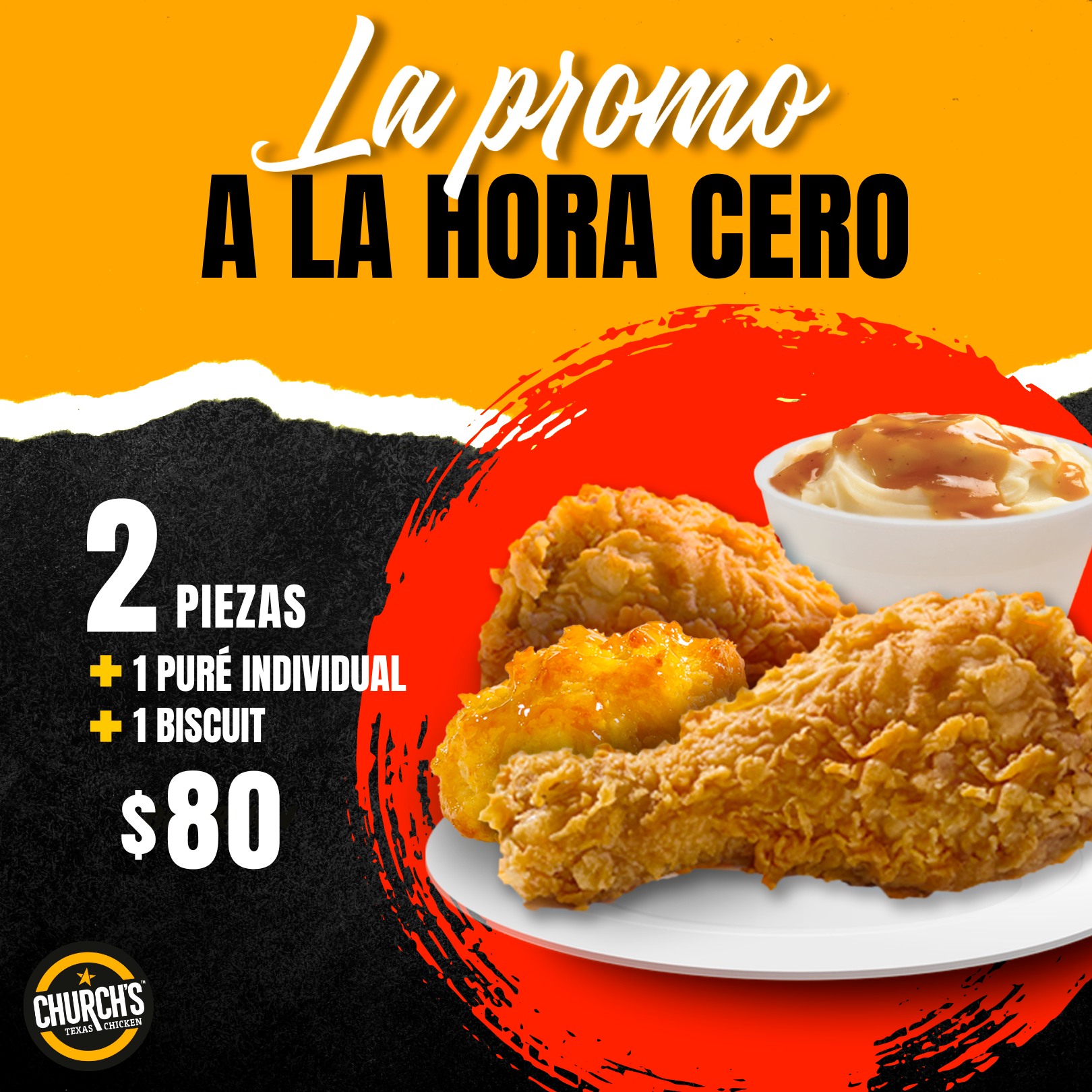 Church's - Ya es tiempo de ⏰ A LA HORA CERO ⏰ ________ Promo de: 2 ...