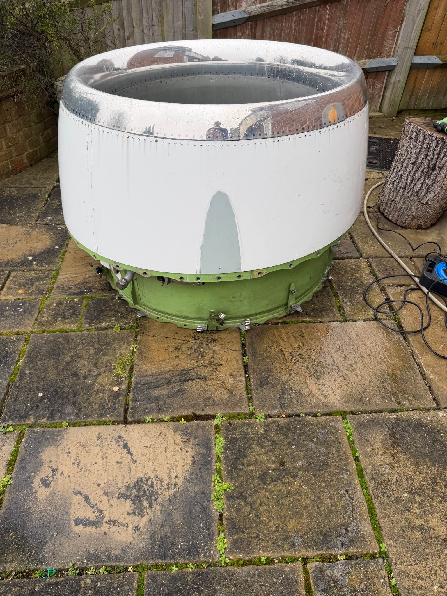 Aircraft Engine Intake Man-cave, small Jacuzzi. Icebath Memorabilia ...