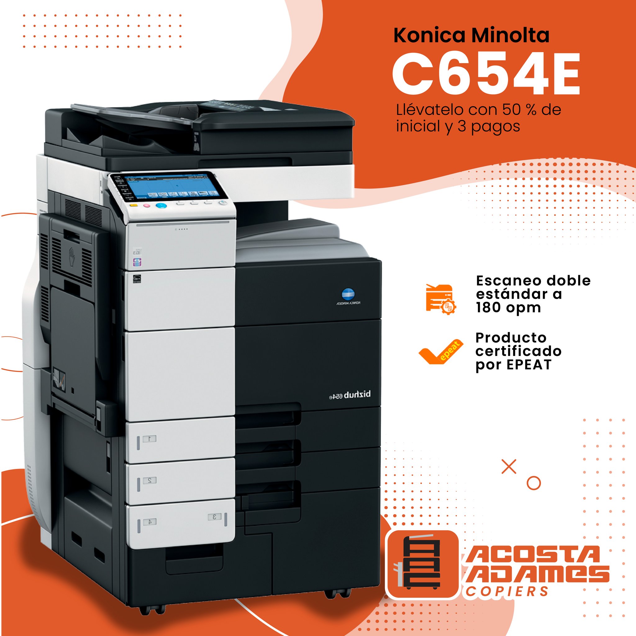 Acosta Adames copiers SRL - Konica Minolta Bizhub C654e 💪 Copiadora ...