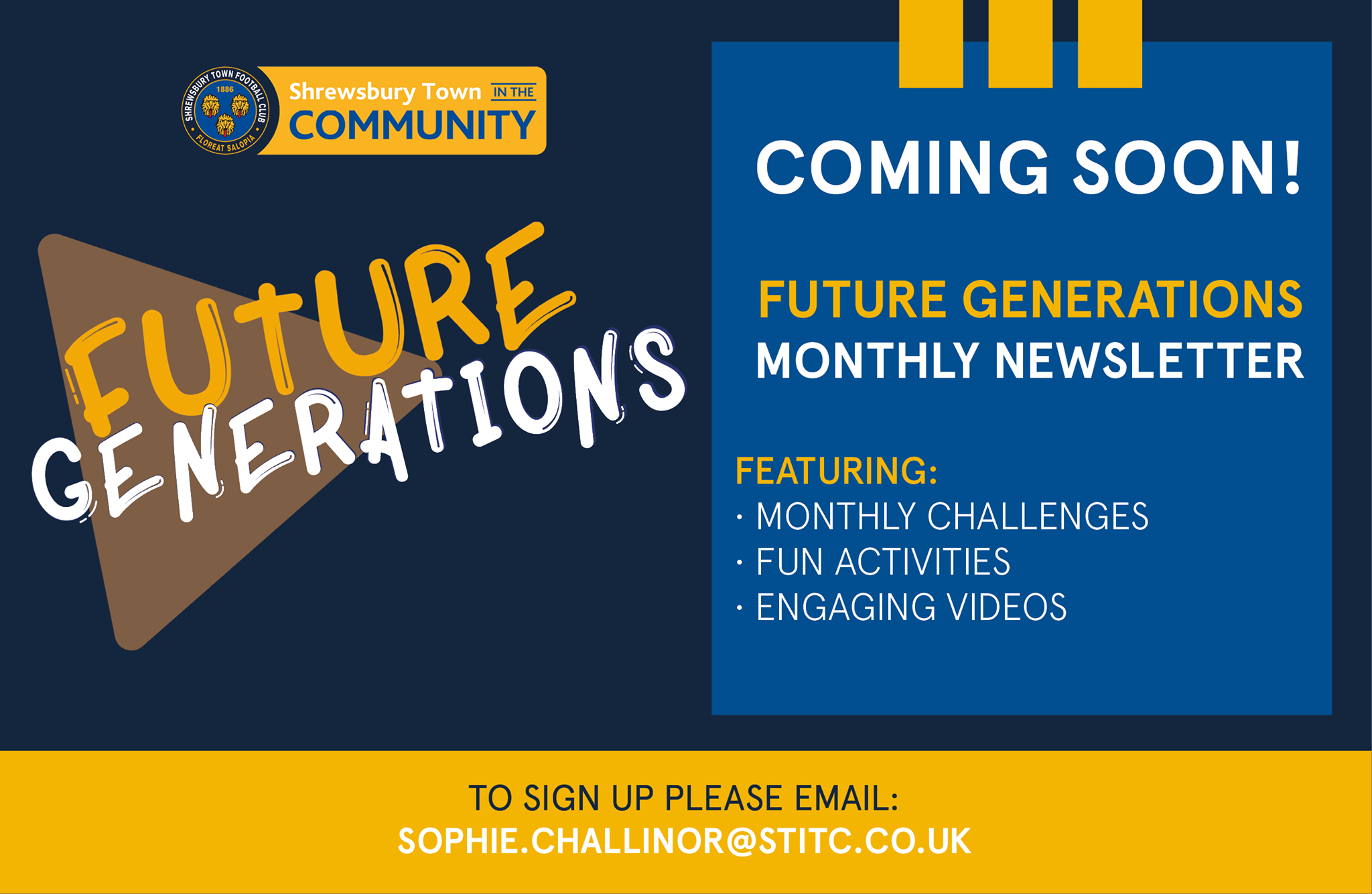 Shrewsbury Town FC Foundation - 🌎 FUTURE GENERATIONS | We are excited ...