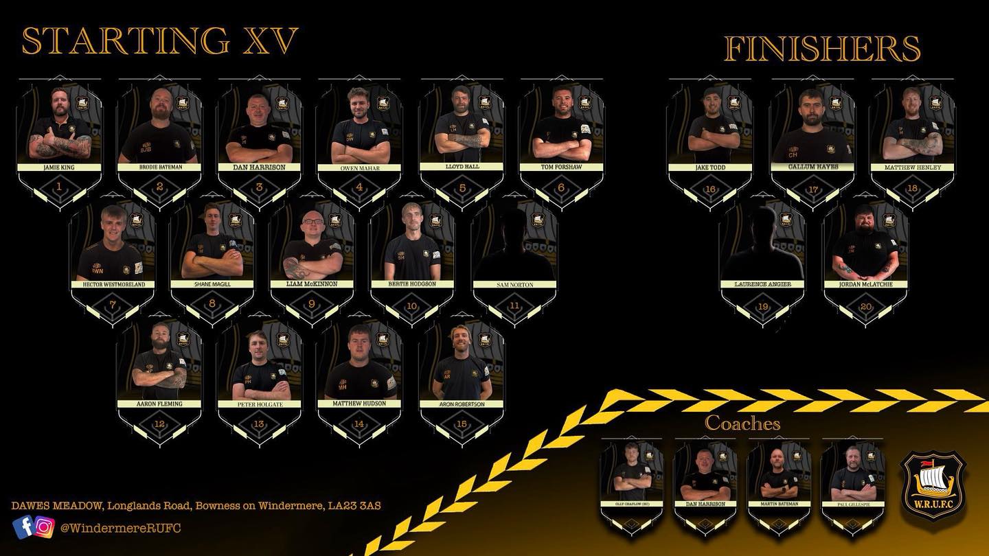 Windermere RUFC - ⚫️🟡 Counties 1 Cumbria League ⚫️🟡... | Facebook