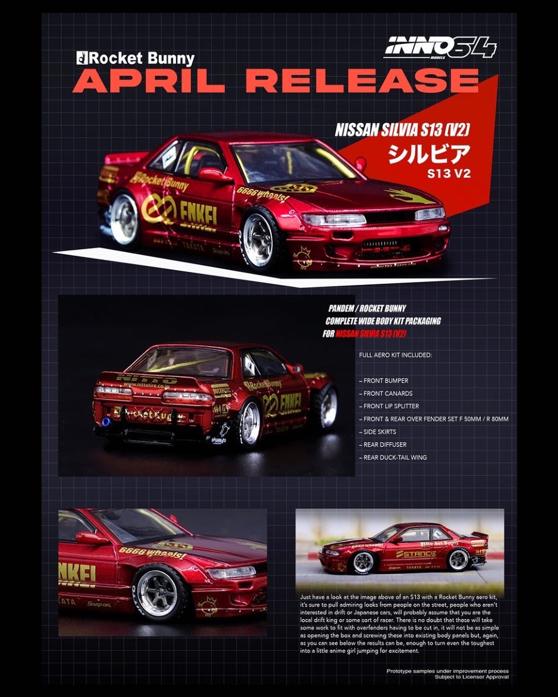 Inno64 Nissan Silvia S13 Pandem release announced