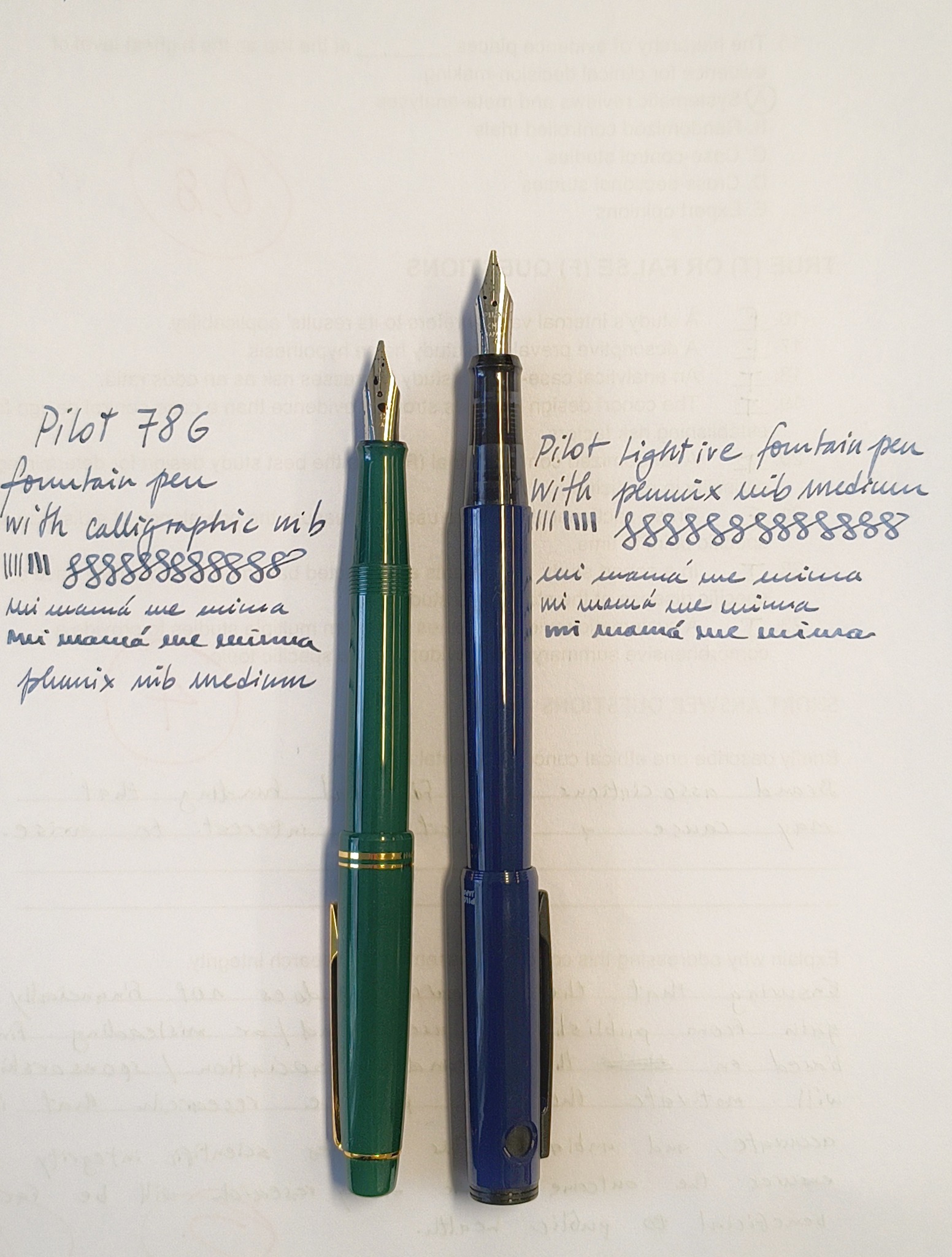 Pilot 78g fountain pen with 0.7 stub nib review