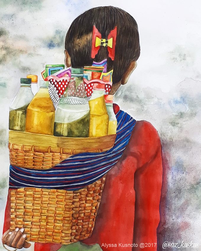 International Watercolor Society / Iws Indonesia - Alyssa Kusnoto " Mbok Jamu " _ 2017 56X76Cm | Facebook