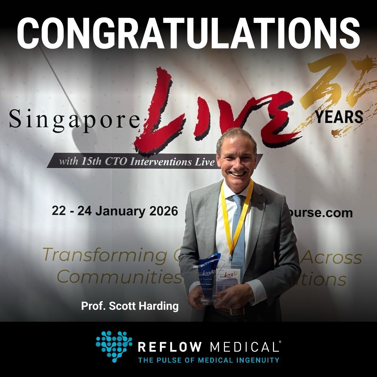 Reflow Medical - 𝗣𝗿𝗼𝗳. 𝗦𝗰𝗼𝘁𝘁 𝗛𝗮𝗿𝗱𝗶𝗻𝗴 𝗥𝗲𝗰𝗲𝗶𝘃𝗲𝘀 𝗔𝗯𝘀𝘁𝗿𝗮𝗰𝘁... | Facebook