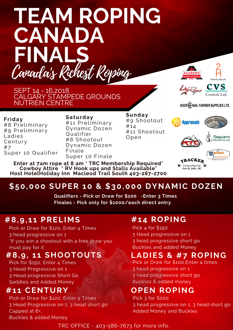 Team Roping Canada - Well the details are set for this year's Team ...