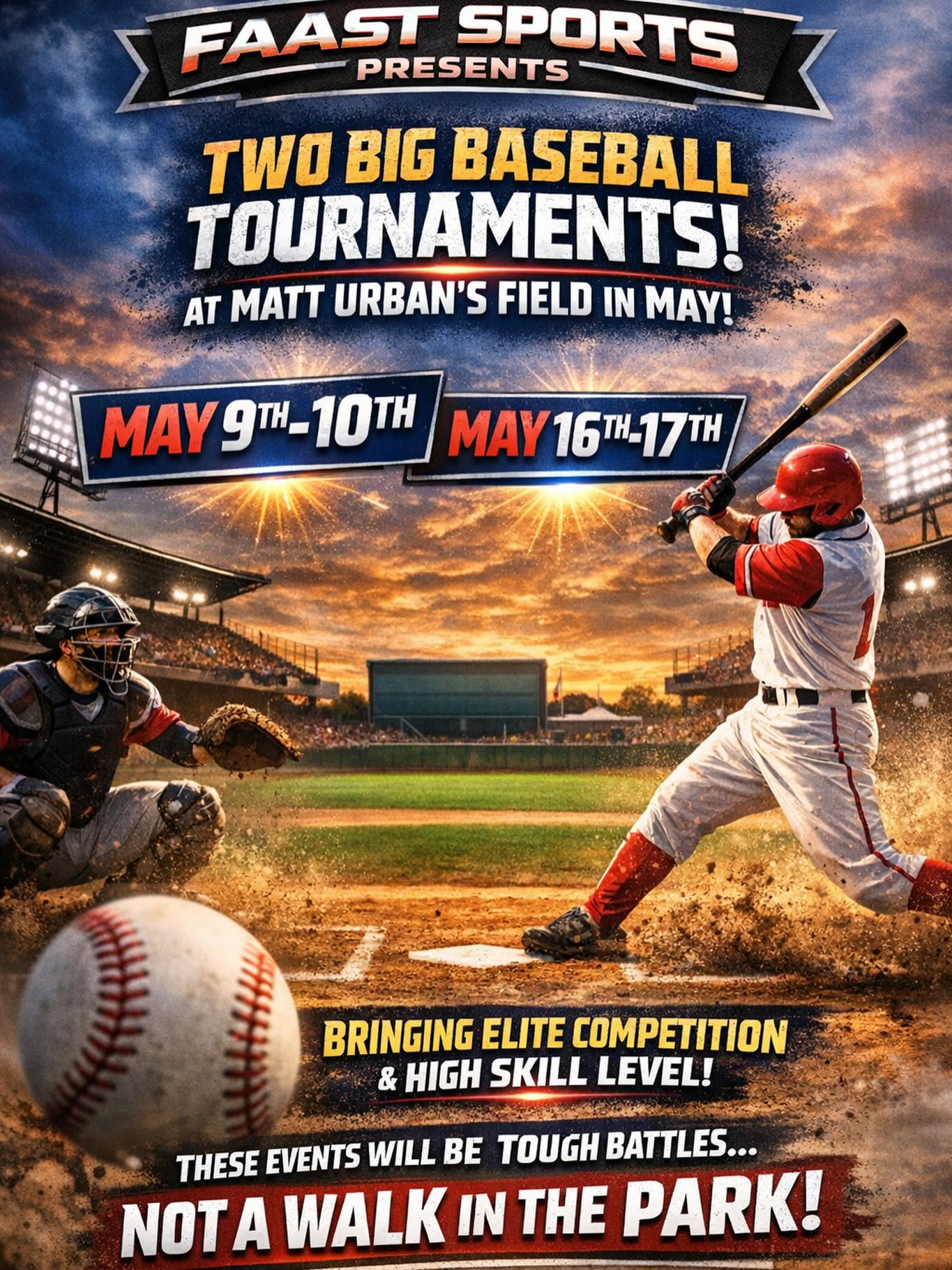 FAAST - ⚾️🔥 FAAST SPORTS IS TAKING OVER MAY 🔥⚾️ Matt Urban’s Field is ...