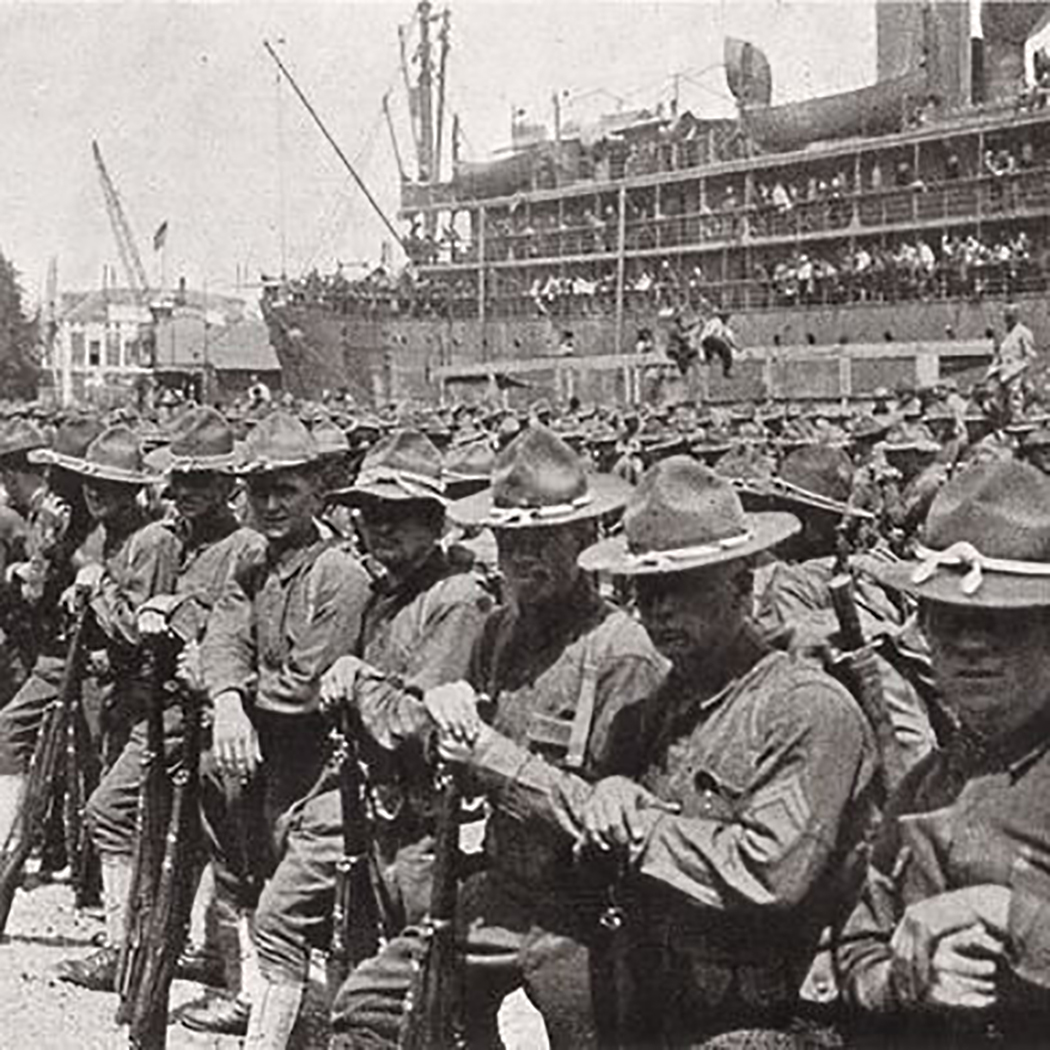 US troops arrive in France during World War I