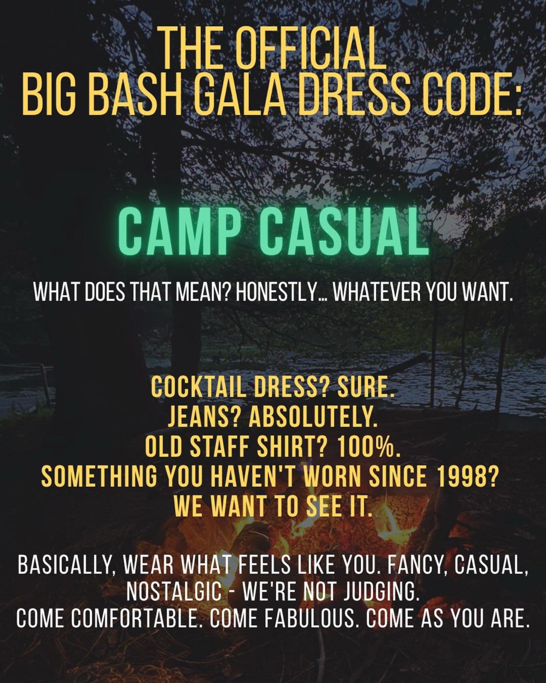 camp casual dress code Big Bash Gala at Notre Dame Core Easy to care for Womens Floral Print Strapless Camping trip Select Pant Waist Size:30W