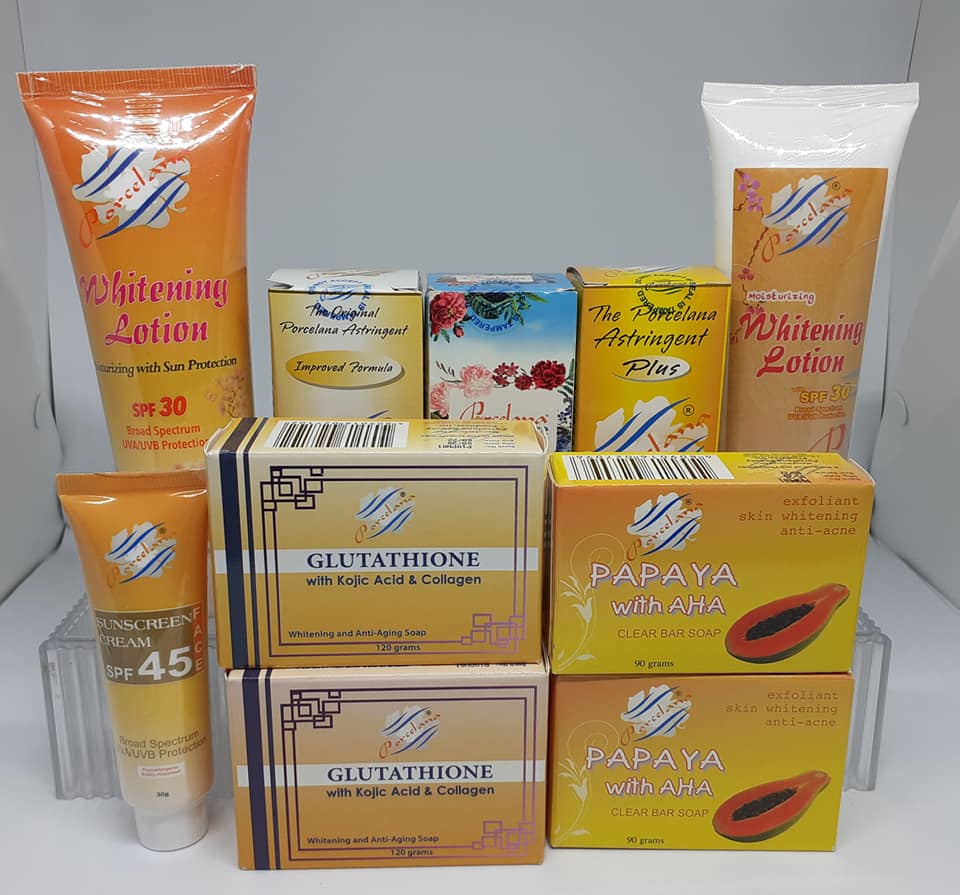 ➡️PORCELANA PRODUCTS⬅️ 📌PORCELANA PLUS ASTRINGENT 📌PORCELANA ASTRINGENT 📌 PORCELANA CARE ASTRINGENT 📌PORCELANA WHITINING LOTION 📌PORCELANA SUNCREEN 📌PORCELANA SOAP W/ AHA 📌PORCELANA GLUTATHIONE W/ COLLAGEN + KOJIC ACID SOAP 📌PORCELANA DAY 