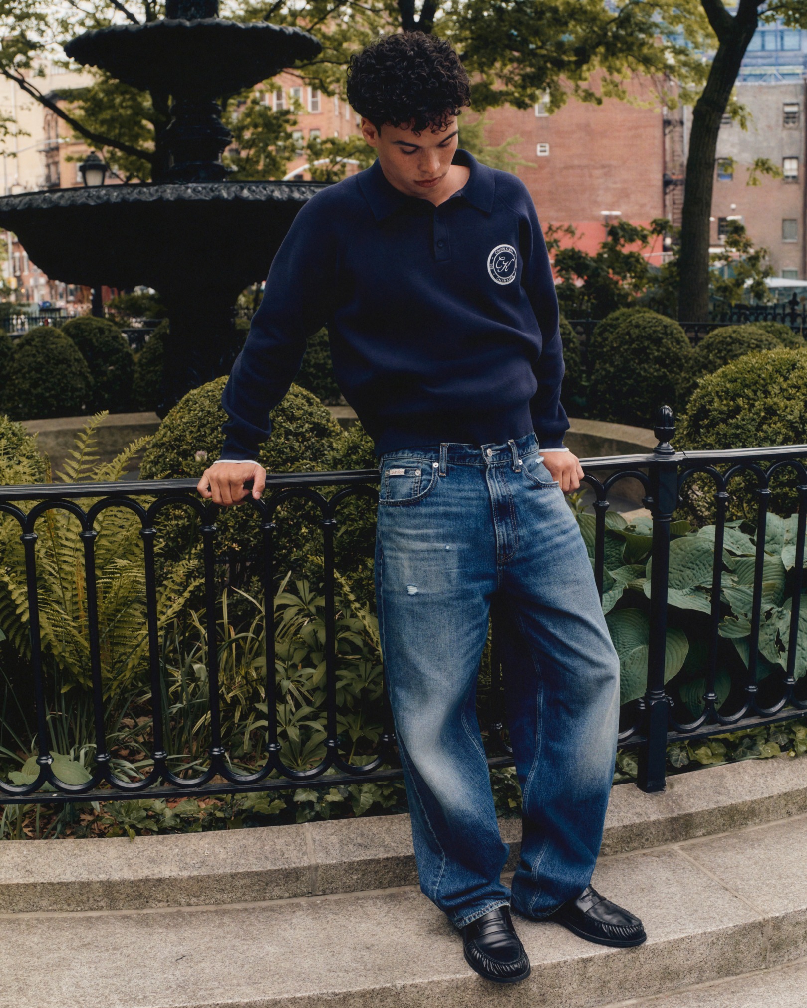 Calvin - Red hot. Jung Kook wears the 90s Straight Jeans and
