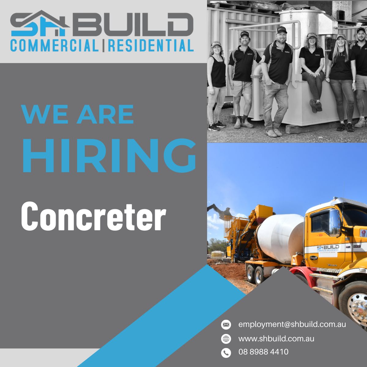 SH Build - 🧱 We’re Hiring – Experienced Concreters SH... | Facebook