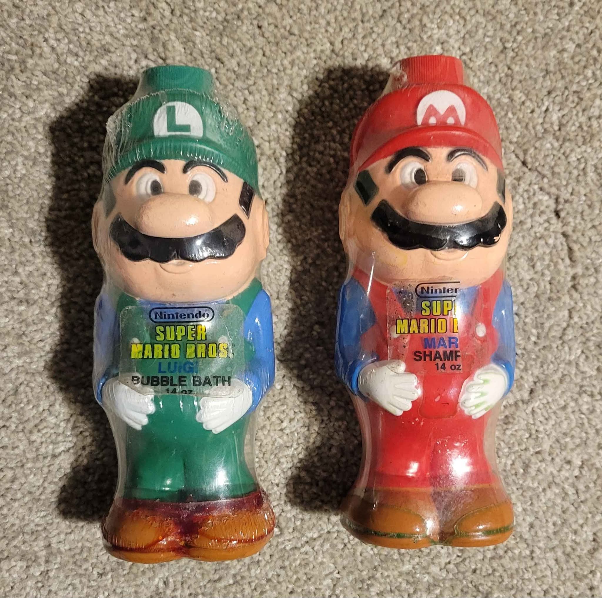 1989 RARE VINTAGE NINTENDO MARIO AND LUIGI SHAMPOO AND BUBBLE BATH 